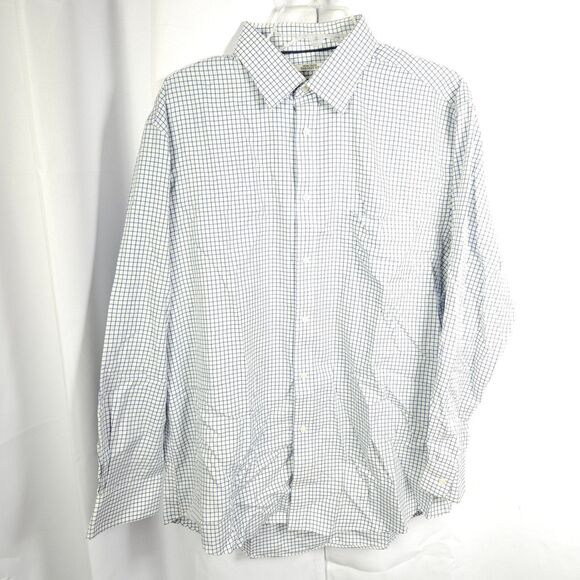 Jos A Bank 1905 Mens 17-34 Non Iron Tailored Fit Plaid Button Down Dress Shirt - Picture 1 of 6